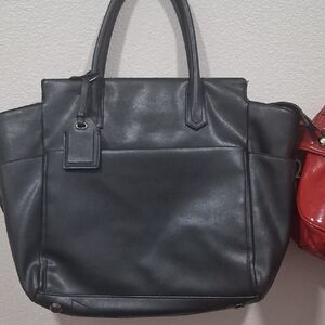 Reed Chic Black Leather Tote Bag